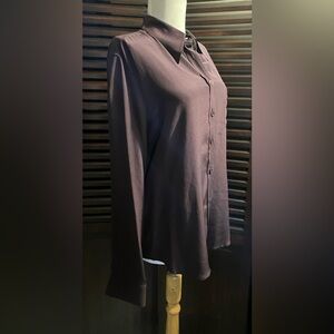 Emporio Armani Silk Long Sleeve Shirt/Plum Color!